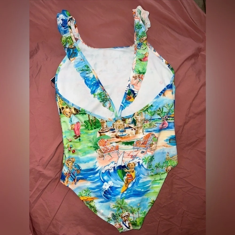 MSRP $75 polo ralph lauren girls one‎ piece swimsuit Size 16